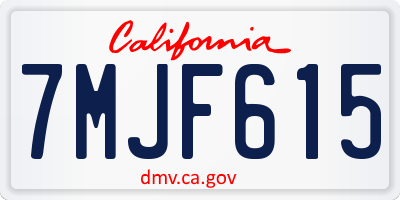 CA license plate 7MJF615