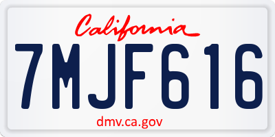 CA license plate 7MJF616