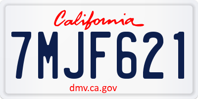 CA license plate 7MJF621
