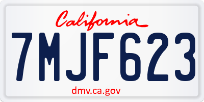 CA license plate 7MJF623
