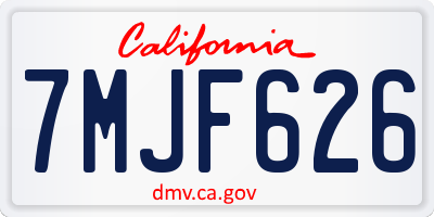 CA license plate 7MJF626