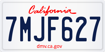 CA license plate 7MJF627