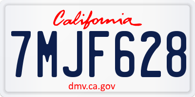 CA license plate 7MJF628