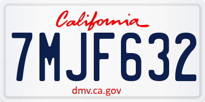 CA license plate 7MJF632