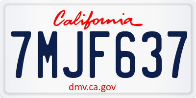 CA license plate 7MJF637