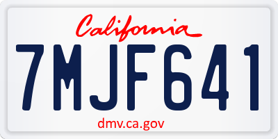 CA license plate 7MJF641