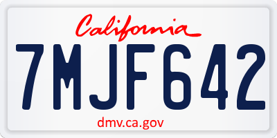 CA license plate 7MJF642
