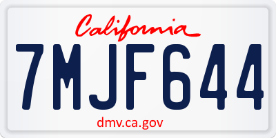 CA license plate 7MJF644