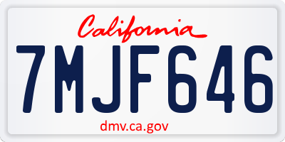 CA license plate 7MJF646