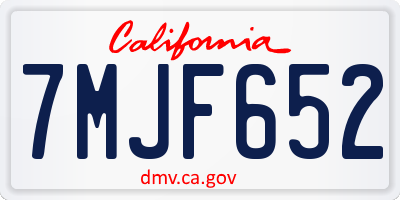CA license plate 7MJF652