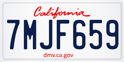 CA license plate 7MJF659