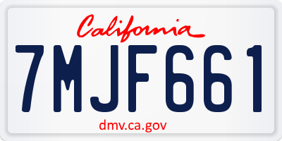 CA license plate 7MJF661