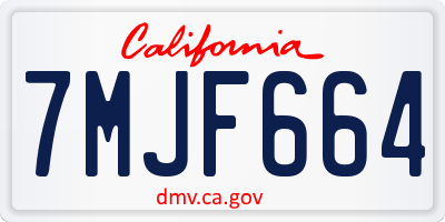 CA license plate 7MJF664