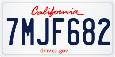 CA license plate 7MJF682