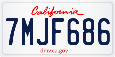 CA license plate 7MJF686