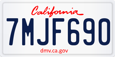 CA license plate 7MJF690