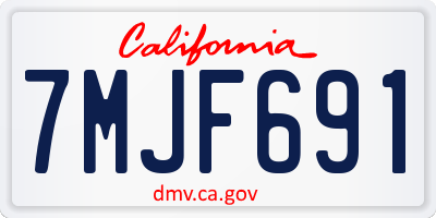 CA license plate 7MJF691