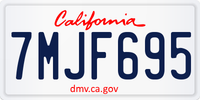 CA license plate 7MJF695
