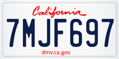 CA license plate 7MJF697