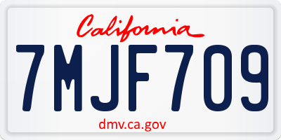 CA license plate 7MJF709