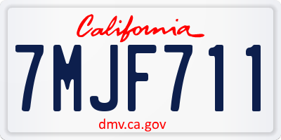 CA license plate 7MJF711
