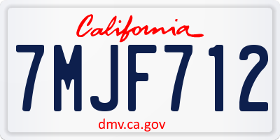 CA license plate 7MJF712