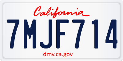 CA license plate 7MJF714