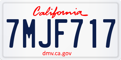 CA license plate 7MJF717