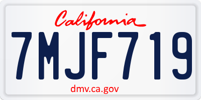CA license plate 7MJF719