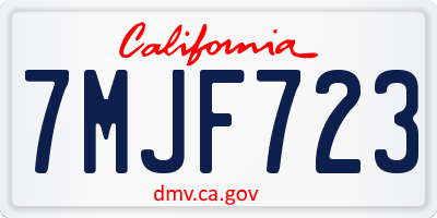 CA license plate 7MJF723