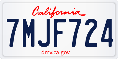 CA license plate 7MJF724
