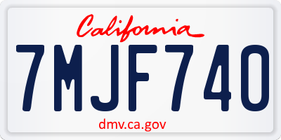 CA license plate 7MJF740