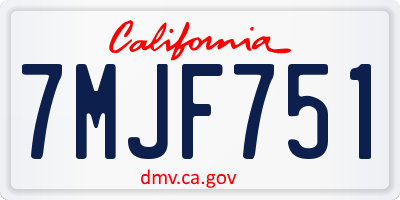 CA license plate 7MJF751