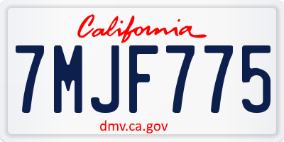 CA license plate 7MJF775
