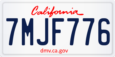 CA license plate 7MJF776