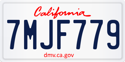 CA license plate 7MJF779