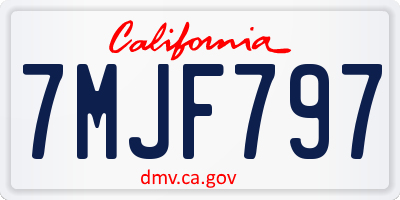 CA license plate 7MJF797