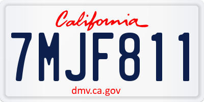 CA license plate 7MJF811