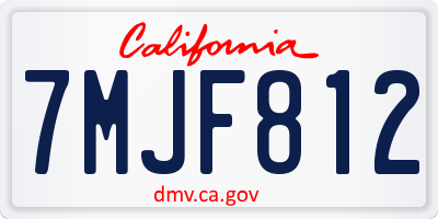 CA license plate 7MJF812