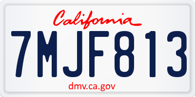 CA license plate 7MJF813
