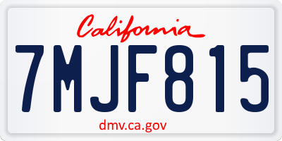 CA license plate 7MJF815