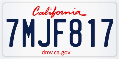 CA license plate 7MJF817