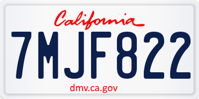 CA license plate 7MJF822