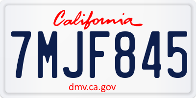 CA license plate 7MJF845
