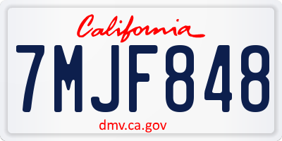 CA license plate 7MJF848