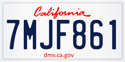 CA license plate 7MJF861