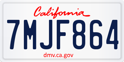 CA license plate 7MJF864