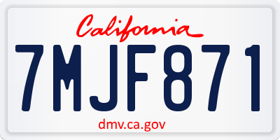 CA license plate 7MJF871