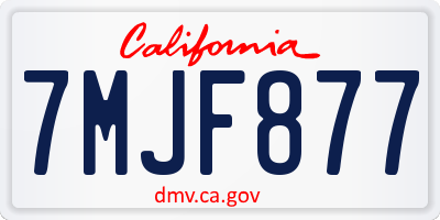 CA license plate 7MJF877