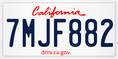 CA license plate 7MJF882